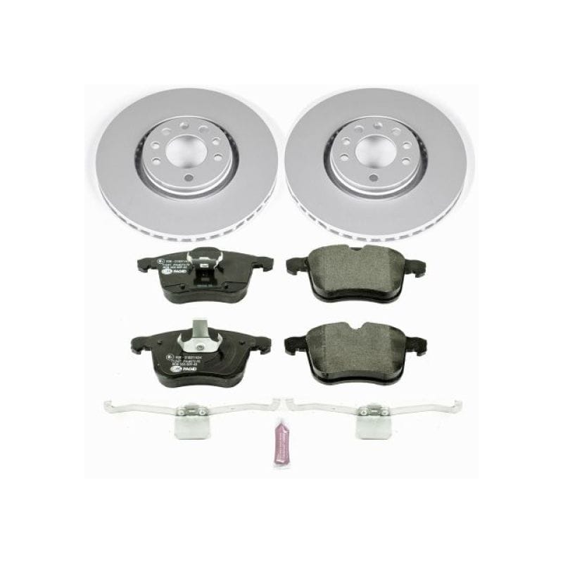 PowerStop — Genuine Geomet Coated Rotors, ECE-R90 Brake Pads + Hardware Kit