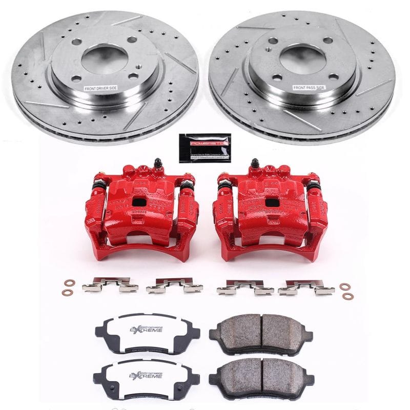 PowerStop — Z26 Street Performance Ceramic Brake Pad, Drilled Slotted Rotor, and Caliper Kit