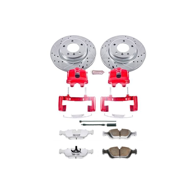 PowerStop — Z26 Street Performance Ceramic Brake Pad, Drilled Slotted Rotor, and Caliper Kit