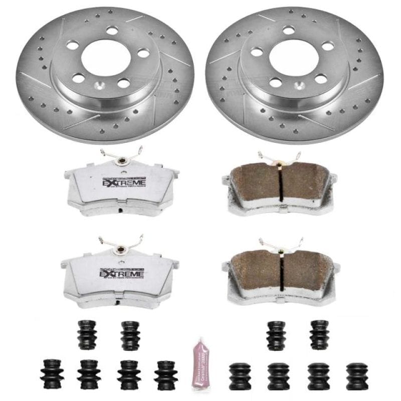 PowerStop — Z26 Street Performance Ceramic Brake Pad and Drilled & Slotted Rotor Kit