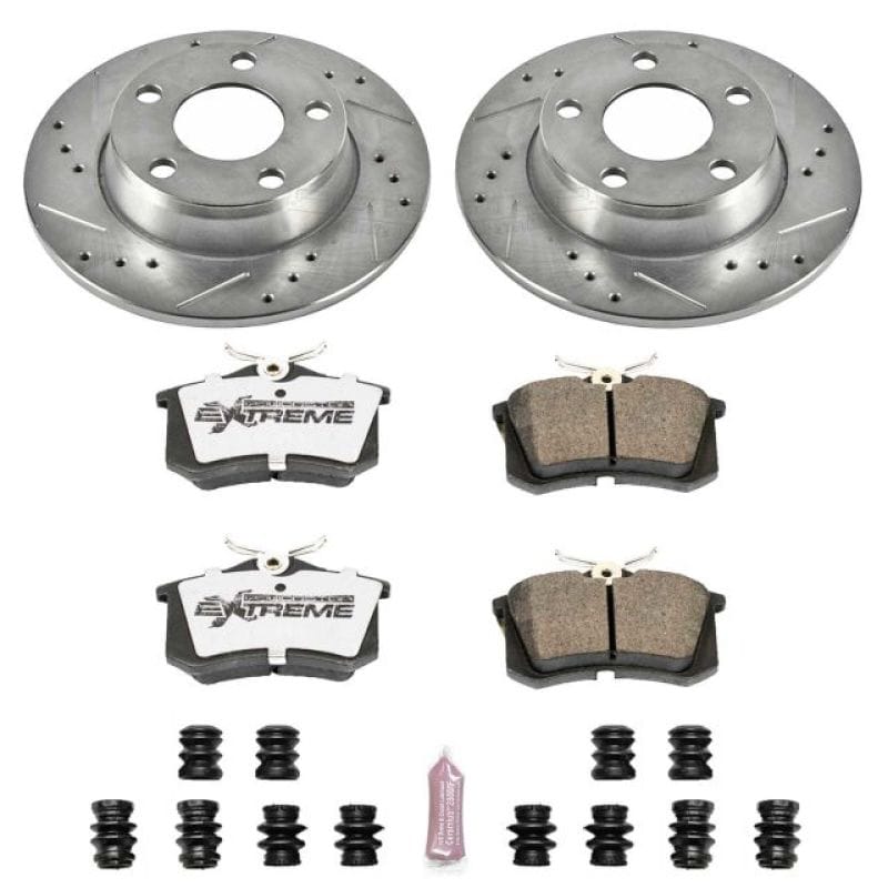 PowerStop — Z26 Street Performance Ceramic Brake Pad and Drilled & Slotted Rotor Kit