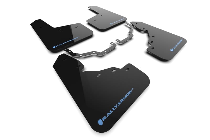 Rally Armor — Black Mud Flap/Light Blue Logo