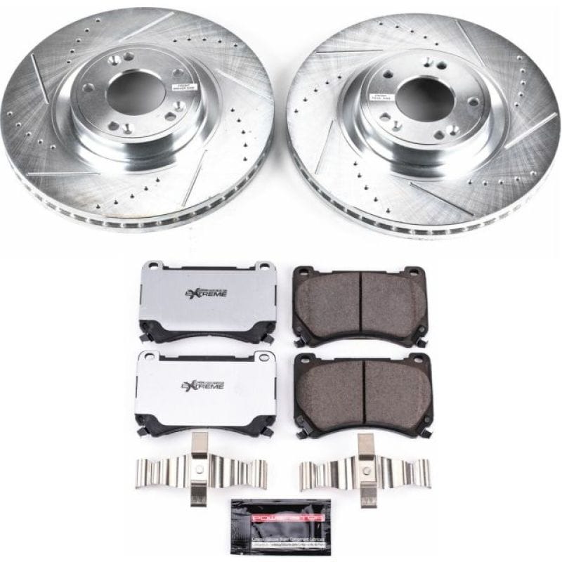 PowerStop — Z26 Street Performance Ceramic Brake Pad and Drilled & Slotted Rotor Kit