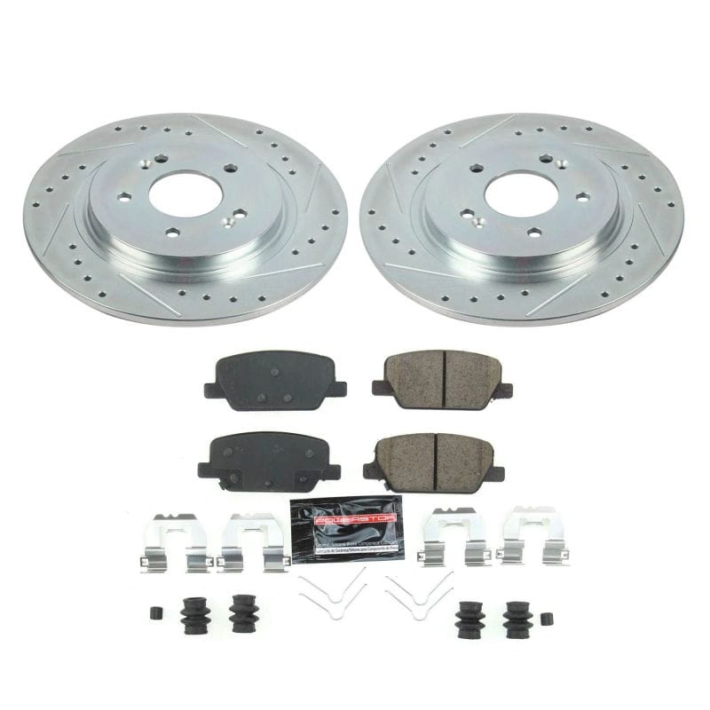 PowerStop — Z23 Daily Driver Carbon-Fiber Ceramic Brake Pad and Drilled & Slotted Rotor Kit