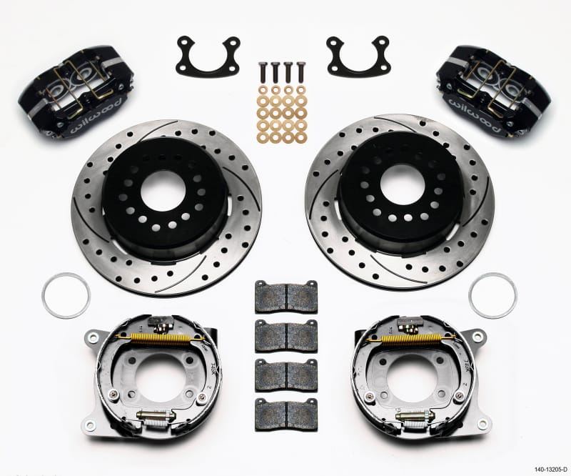 Wilwood — KIT,REAR,DISC/DRUM,DP-DB,SMALL FORD 2.66 OFF,1PC .81 ROTOR,DRILLED,BLACK