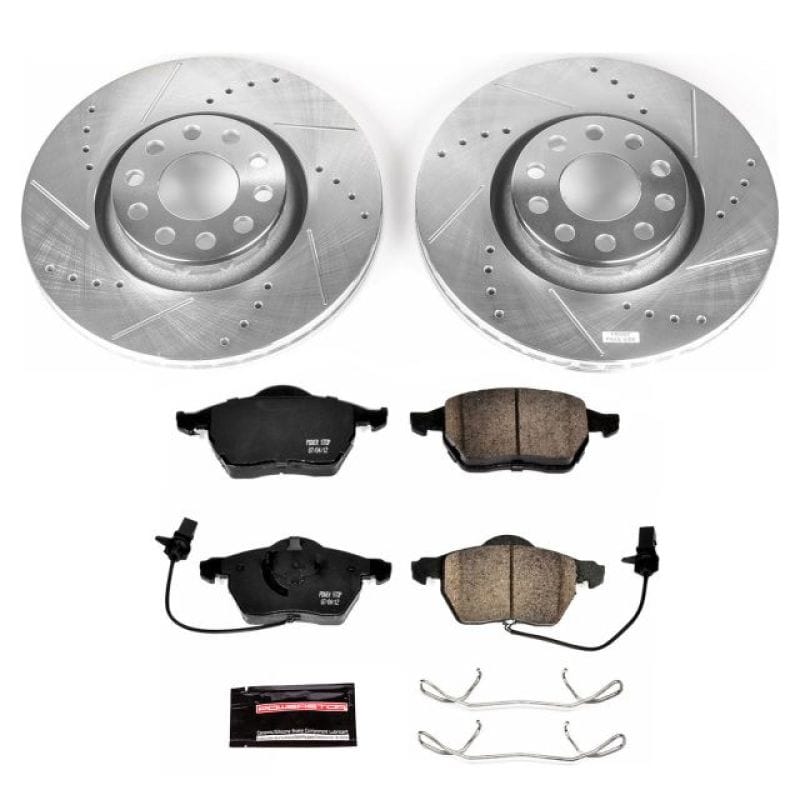 PowerStop — Z23 Daily Driver Carbon-Fiber Ceramic Brake Pad and Drilled & Slotted Rotor Kit