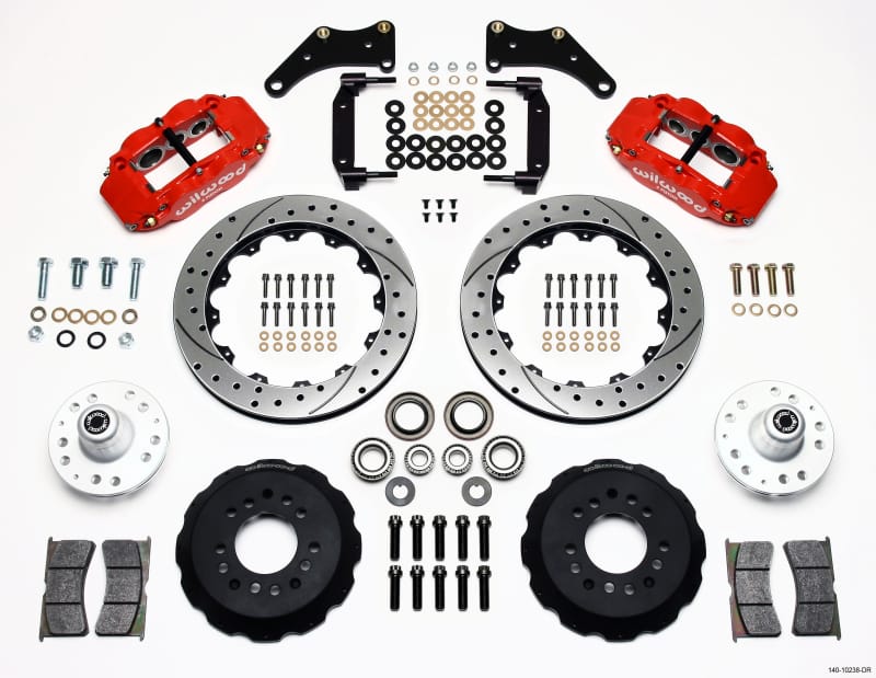 Wilwood — KIT,FRONT,LARGE GM,58-70,DROP SPINDLE FNSL6R,12.90,ROTOR,DRILLED,RED