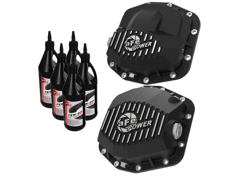 aFe — Pro Series Differential Cover Black w/ Machined Fins & Gear Oil