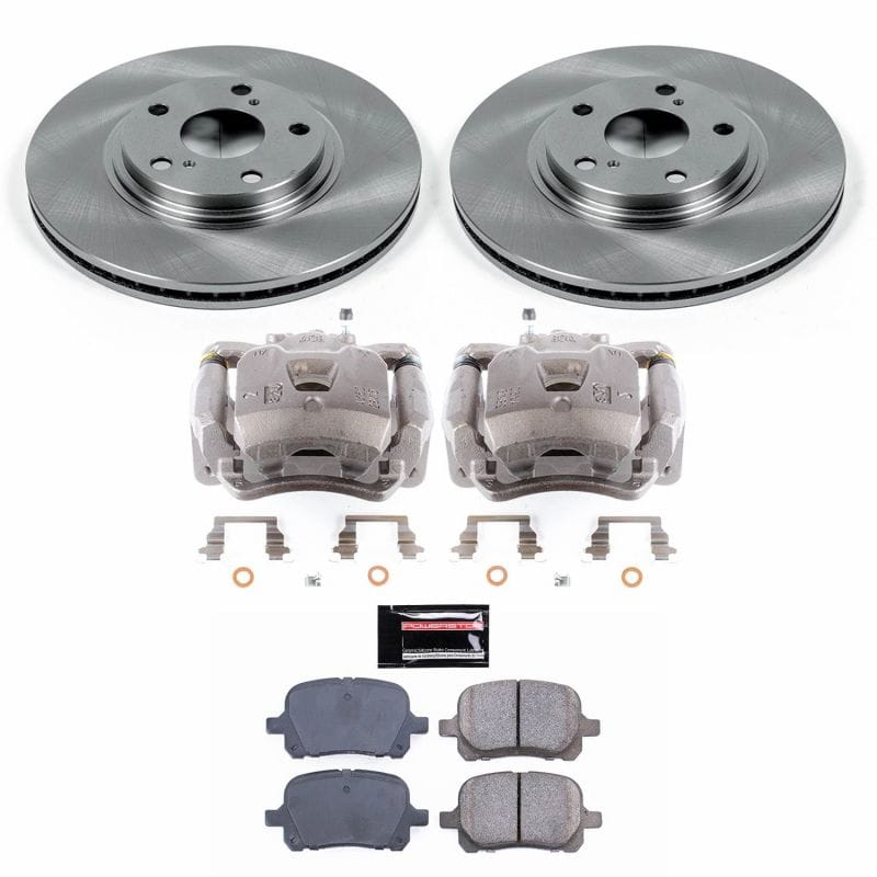 PowerStop — OE Stock Replacement Low-Dust Ceramic Brake Pad, Rotor and Caliper Kit