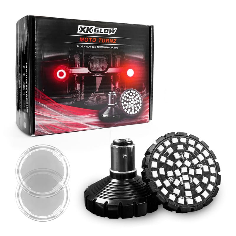 XKGLOW — XK Glow Motorcycle Rear LED Turn Signal Kit - Bullet Style Clear Lenses