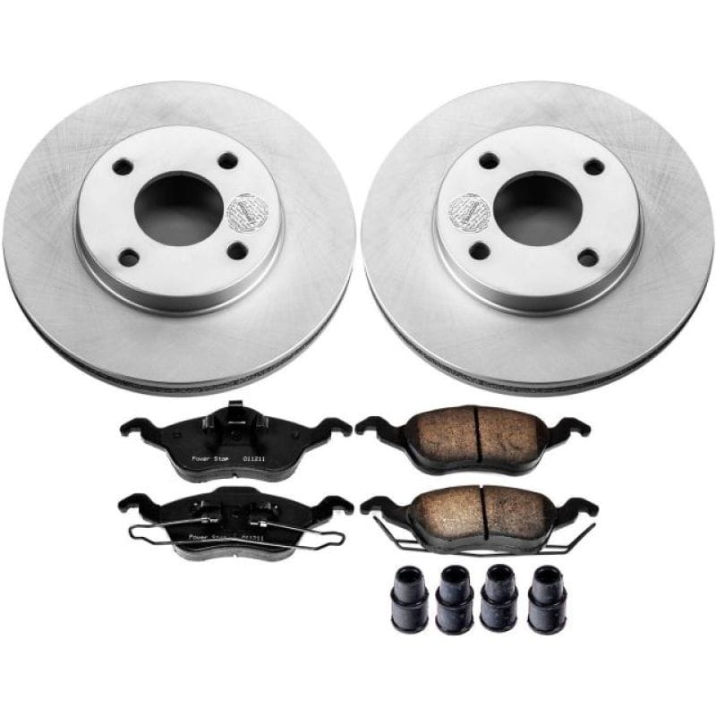 PowerStop — Genuine Geomet Coated Rotor and Low-Dust Ceramic Brake Pad Kit