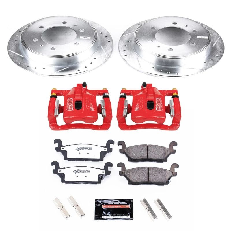 PowerStop — Z36 Truck and SUV Ceramic Brake Pad, Drilled & Slotted Rotor, and Caliper Kit