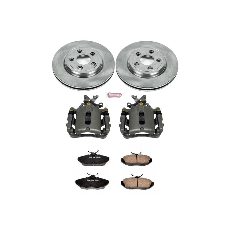 PowerStop — OE Stock Replacement Low-Dust Ceramic Brake Pad, Rotor and Caliper Kit