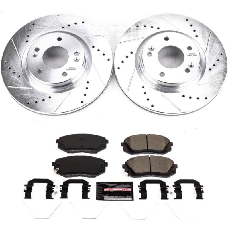 PowerStop — Z23 Daily Driver Carbon-Fiber Ceramic Brake Pad and Drilled & Slotted Rotor Kit