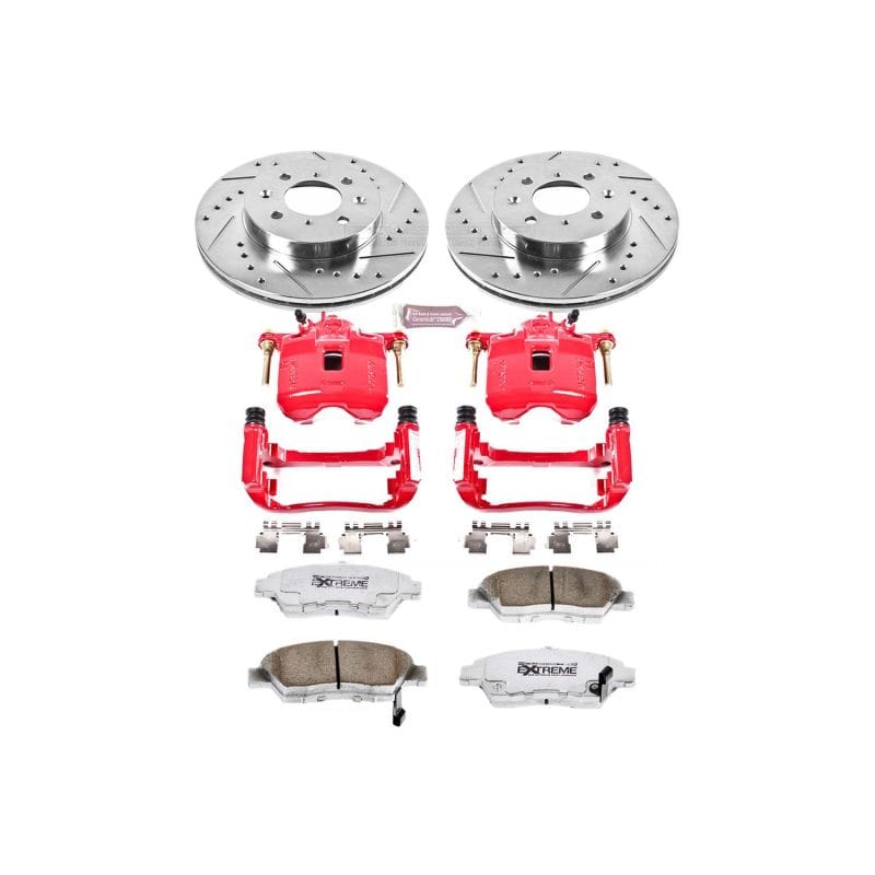 PowerStop — Z26 Street Performance Ceramic Brake Pad, Drilled Slotted Rotor, and Caliper Kit