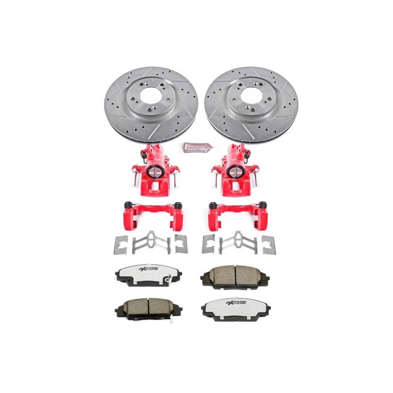 PowerStop — Z26 Street Performance Ceramic Brake Pad, Drilled Slotted Rotor, and Caliper Kit