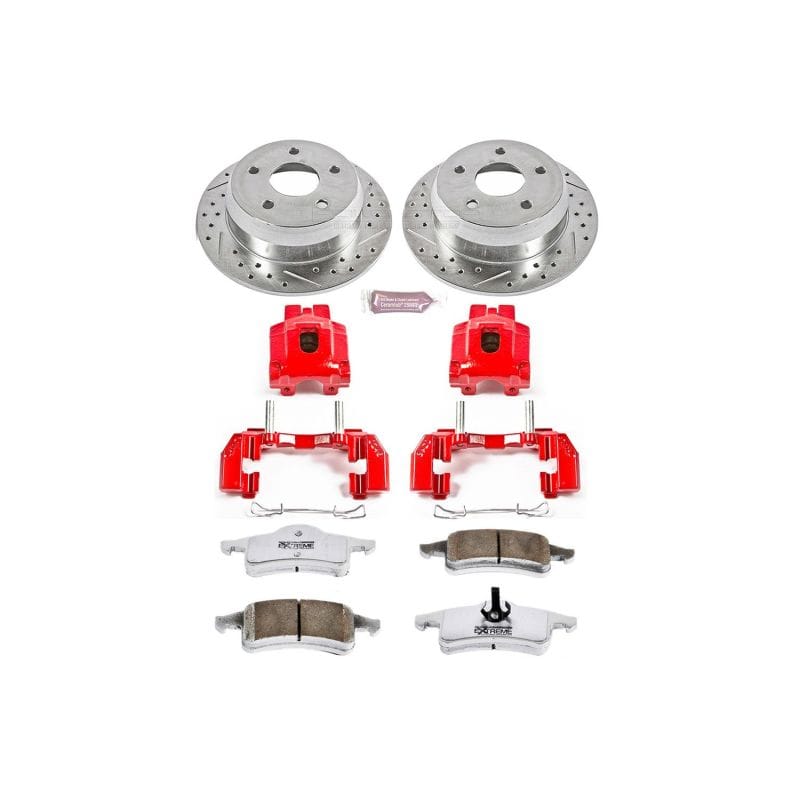 PowerStop — Z26 Street Performance Ceramic Brake Pad, Drilled Slotted Rotor, and Caliper Kit