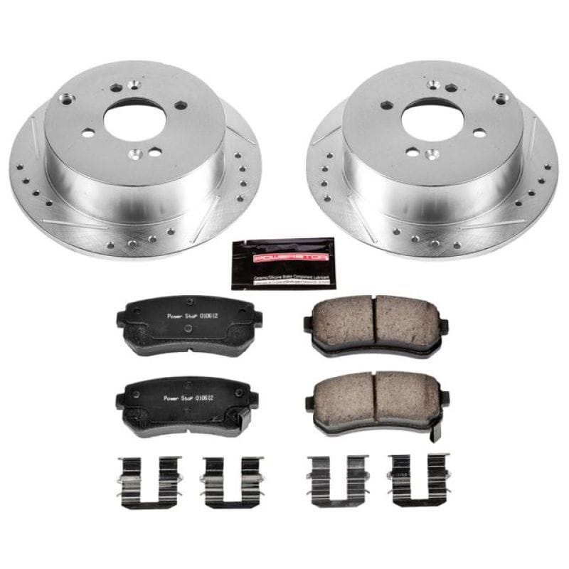 PowerStop — Z23 Daily Driver Carbon-Fiber Ceramic Brake Pad and Drilled & Slotted Rotor Kit