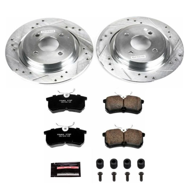 PowerStop — Z23 Daily Driver Carbon-Fiber Ceramic Brake Pad and Drilled & Slotted Rotor Kit