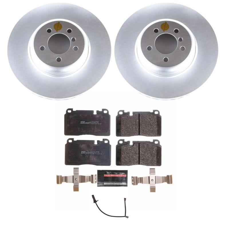PowerStop — Genuine Geomet Coated Rotors, ECE-R90 Brake Pads + Hardware Kit