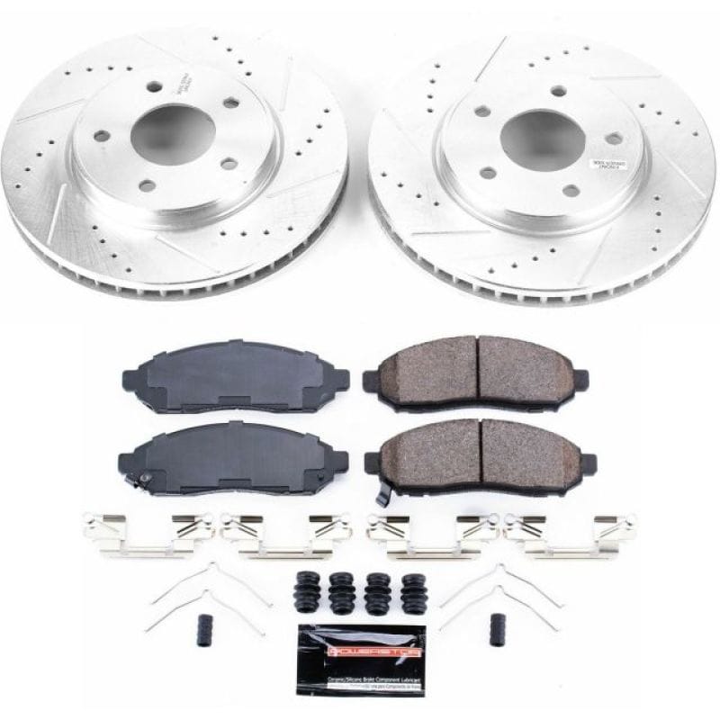 PowerStop — Z23 Daily Driver Carbon-Fiber Ceramic Brake Pad and Drilled & Slotted Rotor Kit