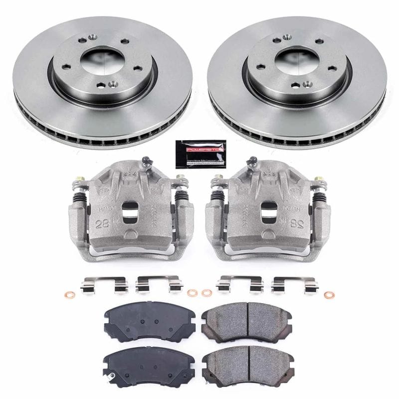 PowerStop — OE Stock Replacement Low-Dust Ceramic Brake Pad, Rotor and Caliper Kit