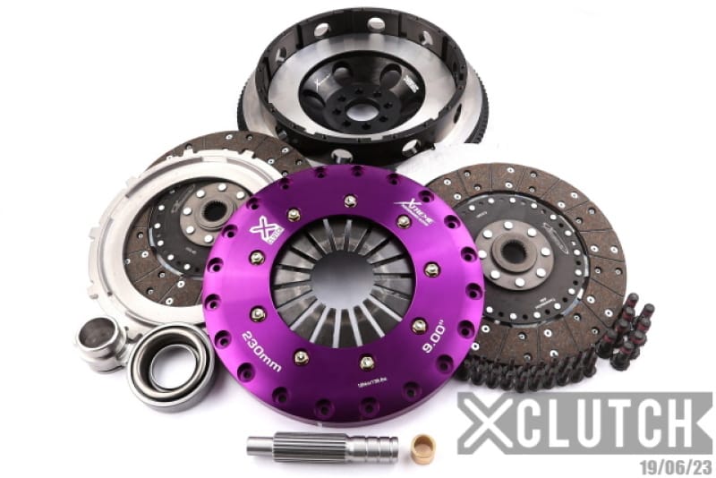 XCLUTCH — Clutch Kit Inc Chromoly Flywheel; 9" Twin Solid Organic Clutch Discs