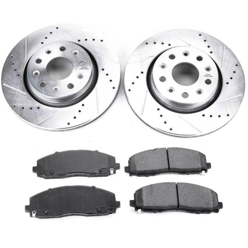 PowerStop — Z23 Daily Driver Carbon-Fiber Ceramic Brake Pad and Drilled & Slotted Rotor Kit