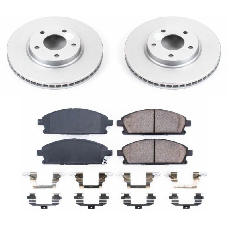 PowerStop — Genuine Geomet Coated Rotor and Low-Dust Ceramic Brake Pad Kit