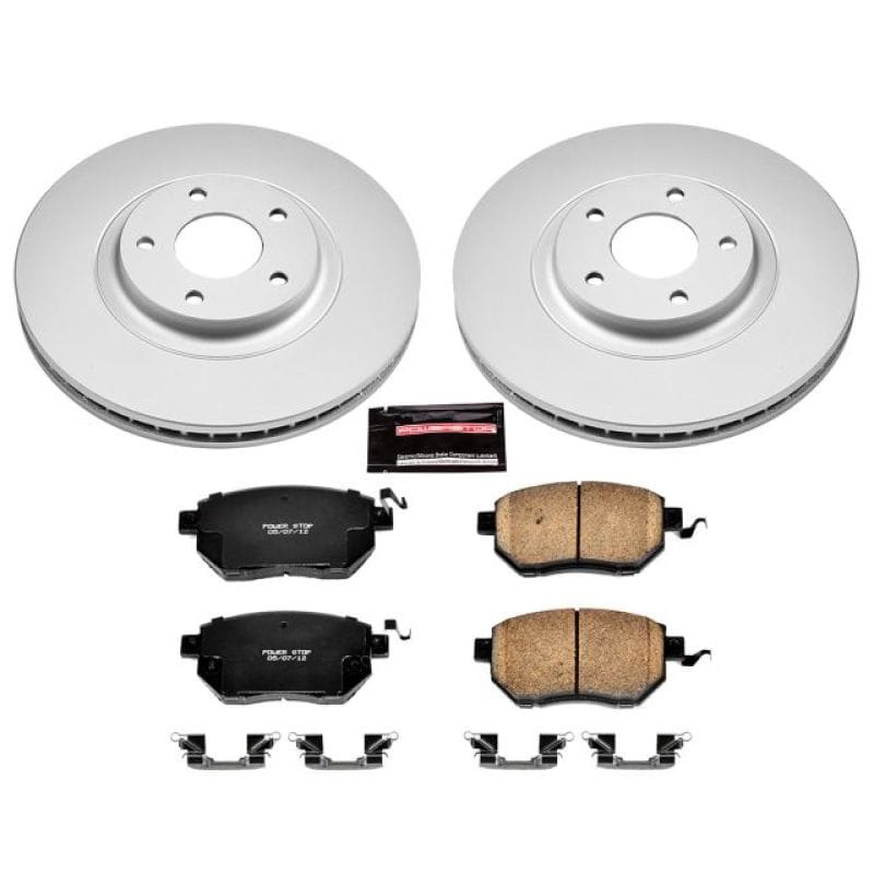 PowerStop — Genuine Geomet Coated Rotor and Low-Dust Ceramic Brake Pad Kit