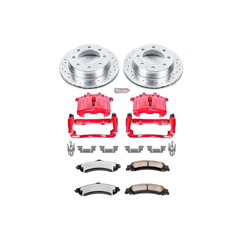 PowerStop — Z36 Truck and SUV Ceramic Brake Pad, Drilled & Slotted Rotor, and Caliper Kit