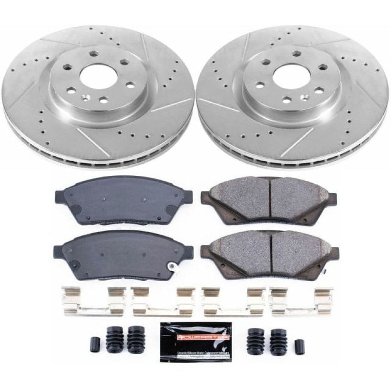 PowerStop — Z23 Daily Driver Carbon-Fiber Ceramic Brake Pad and Drilled & Slotted Rotor Kit