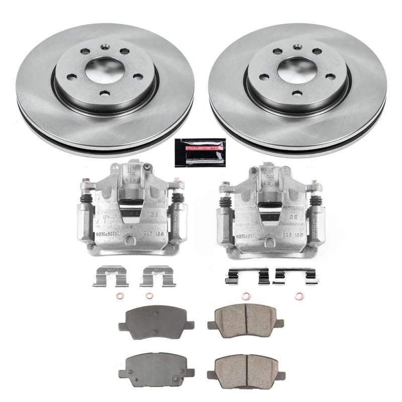 PowerStop — OE Stock Replacement Low-Dust Ceramic Brake Pad, Rotor and Caliper Kit
