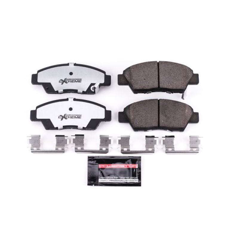 PowerStop — PowerStop - Z26 Performance Carbon-Fiber Ceramic Brake Pads with Hardware Kit
