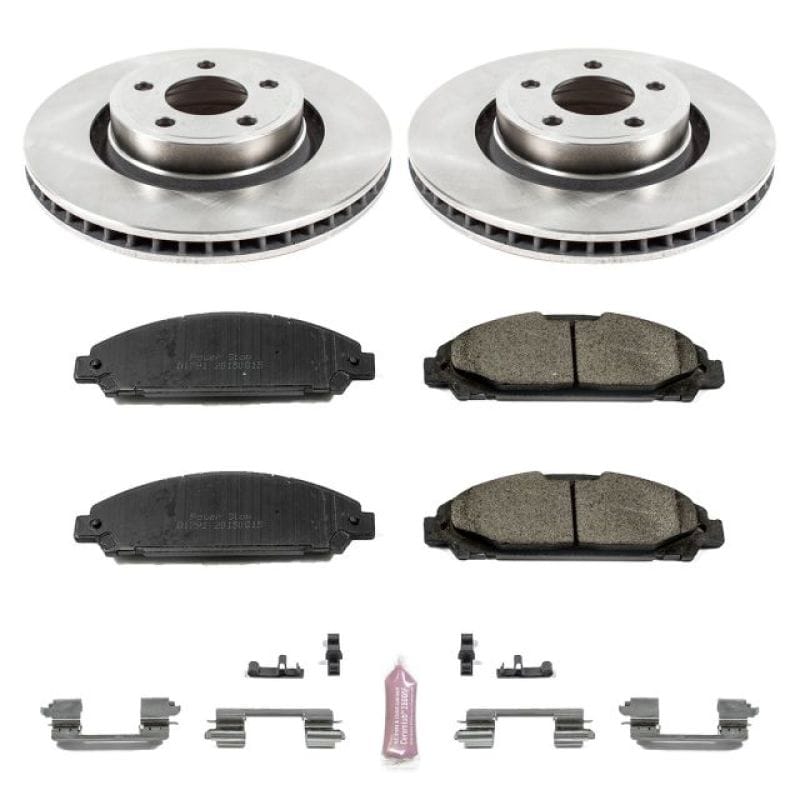 PowerStop — OE Stock Replacement Low-Dust Ceramic Brake Pad and Rotor Kit
