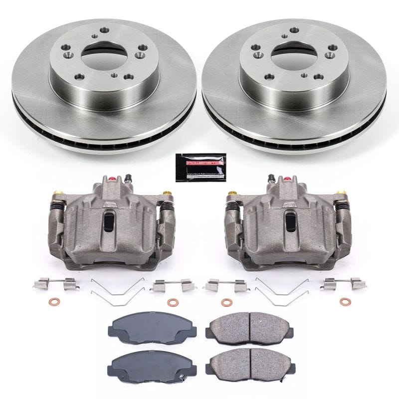 PowerStop — OE Stock Replacement Low-Dust Ceramic Brake Pad, Rotor and Caliper Kit