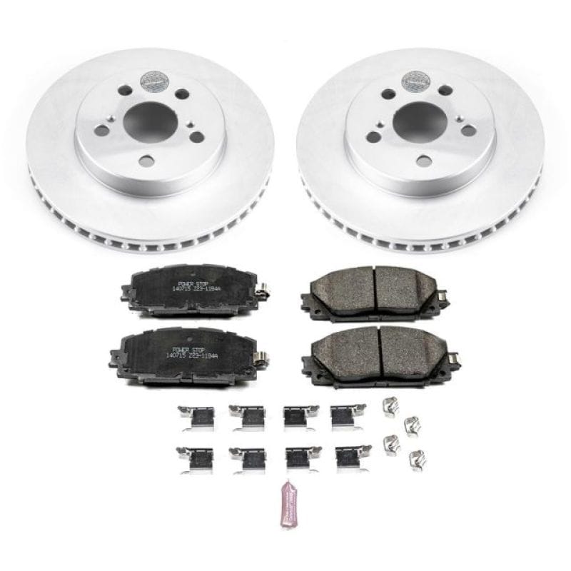 PowerStop — Genuine Geomet Coated Rotor and Low-Dust Ceramic Brake Pad Kit