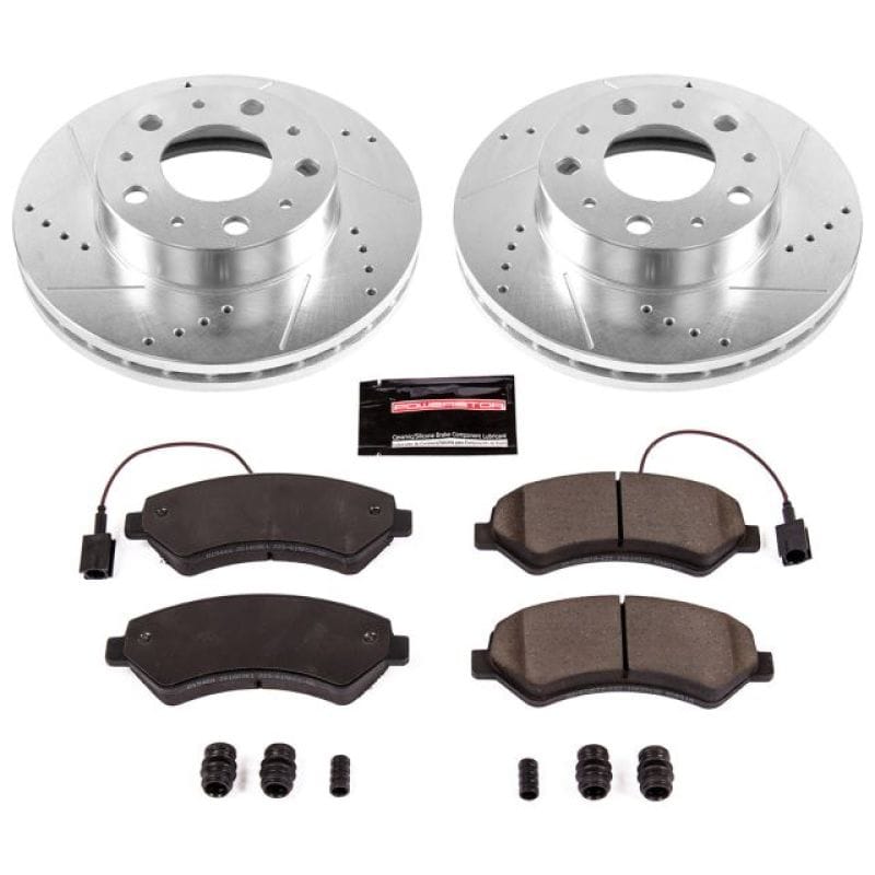PowerStop — Z23 Daily Driver Carbon-Fiber Ceramic Brake Pad and Drilled & Slotted Rotor Kit