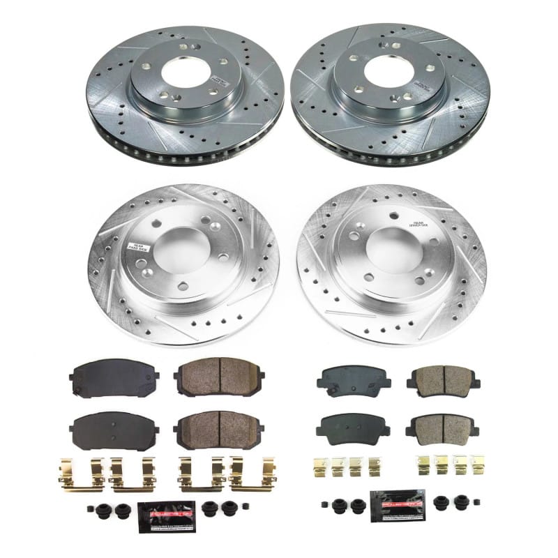 PowerStop — Z23 Daily Driver Carbon-Fiber Ceramic Brake Pad and Drilled & Slotted Rotor Kit