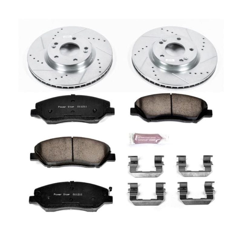 PowerStop — Z23 Daily Driver Carbon-Fiber Ceramic Brake Pad and Drilled & Slotted Rotor Kit