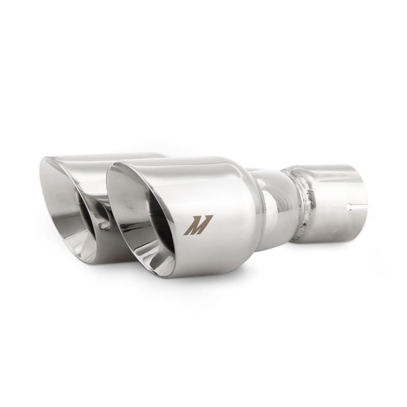 Mishimoto — Exhaust Tip, Polished, Dual Offset, 2.50in Inlet, 3.00in Outlet