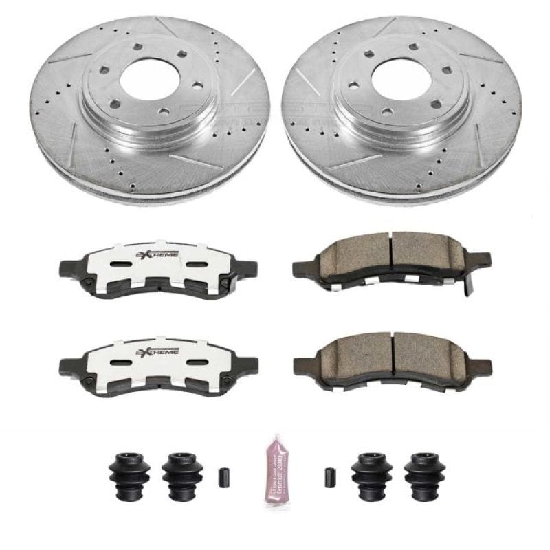 PowerStop — Z26 Street Performance Ceramic Brake Pad and Drilled & Slotted Rotor Kit