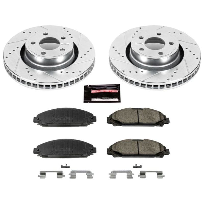 PowerStop — Z23 Daily Driver Carbon-Fiber Ceramic Brake Pad and Drilled & Slotted Rotor Kit