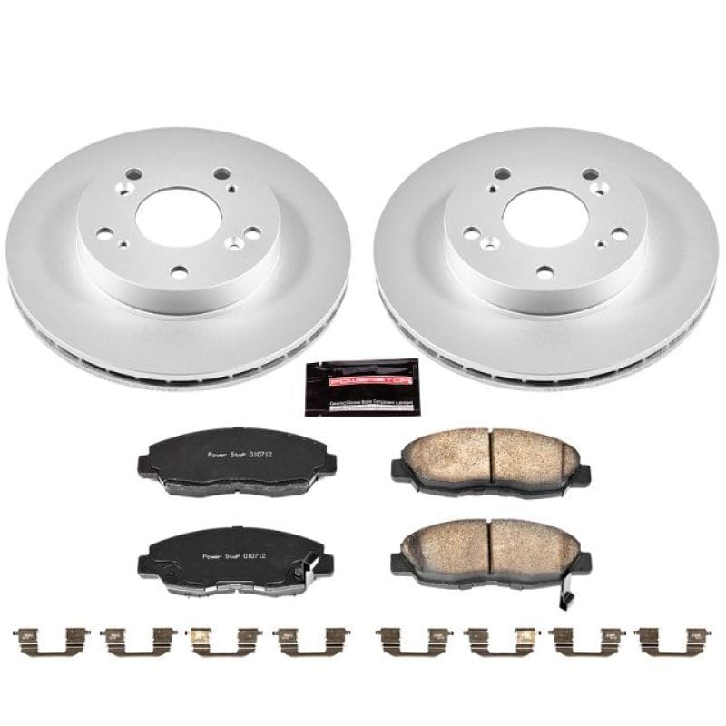 PowerStop — Genuine Geomet Coated Rotor and Low-Dust Ceramic Brake Pad Kit