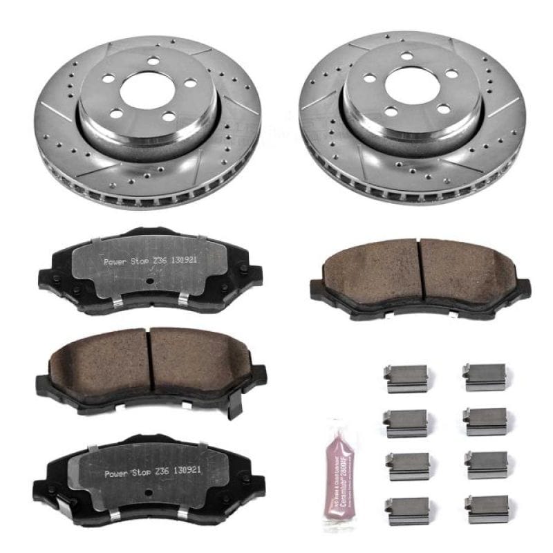 PowerStop — Z36 Truck and SUV Carbon-Fiber Ceramic Brake Pad and Drilled & Slotted Rotor Kit