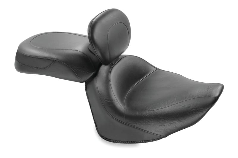 Mustang Motorcycle — Mustang 08-17 Yamaha Raider Wide Touring 2PC Seat w/Diver Backrest - Black