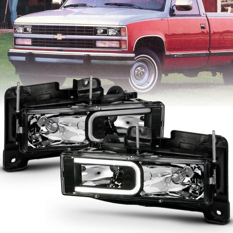 ANZO — ANZO 1999-2000 Cadillac Escalade Crystal Headlights Light Bar Black Housing (Pair)
Head Light Set
HdLtSet