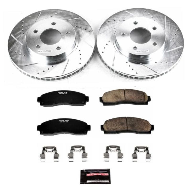 PowerStop — Z23 Daily Driver Carbon-Fiber Ceramic Brake Pad and Drilled & Slotted Rotor Kit