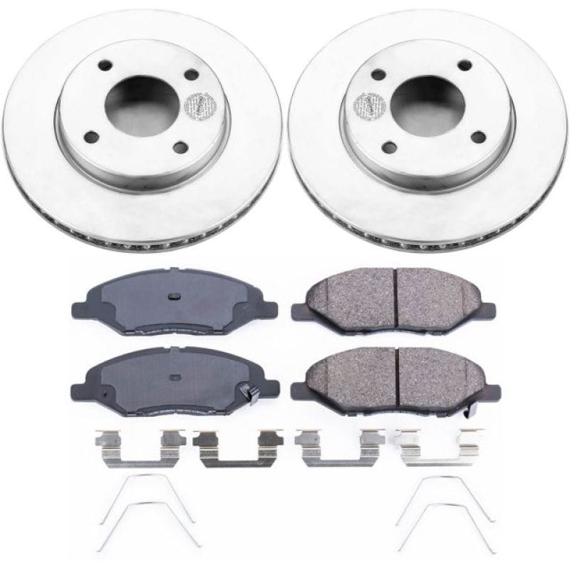 PowerStop — Genuine Geomet Coated Rotor and Low-Dust Ceramic Brake Pad Kit