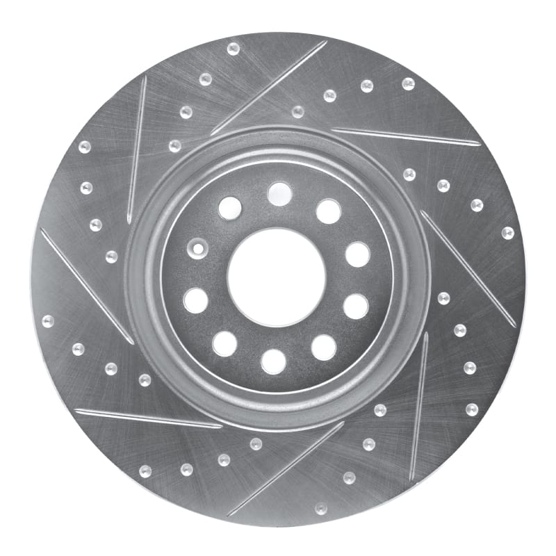 R1 Concepts — R1 Concepts Brake Rotor Drilled and Slotted Silver